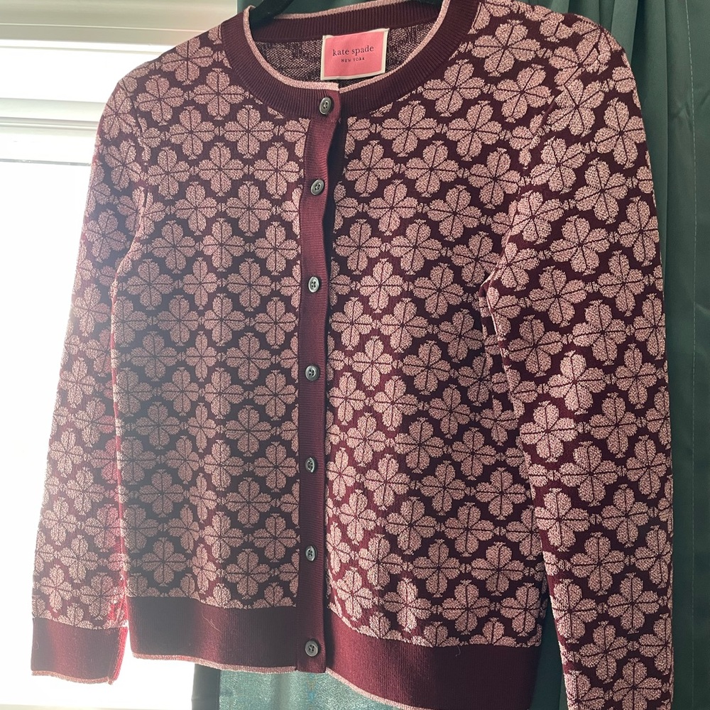 Kate Spade Maroon/Pink Cardigan